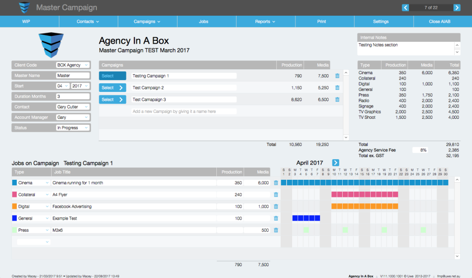 screenshot of Agency In A Box